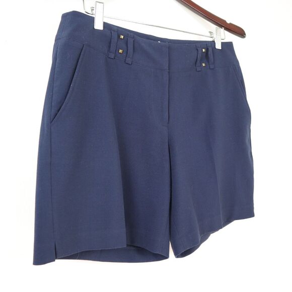 Vintage Cache Size 8 Crepe Woven Shorts Studded Detail Navy Blue - Picture 2 of 8